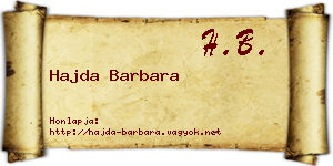 Hajda Barbara névjegykártya